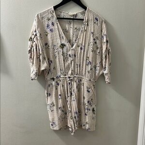 Promesa Floral Jumpsuit - Cream and Purple